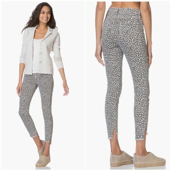$218 Current Elliott The Super High Waist Stiletto Jeans Snow Leopard  ( 23 ) - Picture 1 of 5